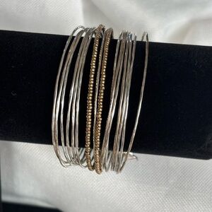 Stella & Dot Silver and Gold Bracelet Set